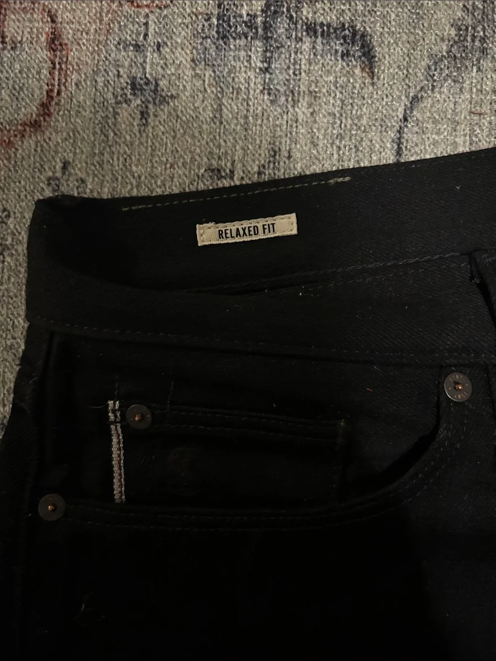 Pleated Selvedge Relaxed Fit Denim